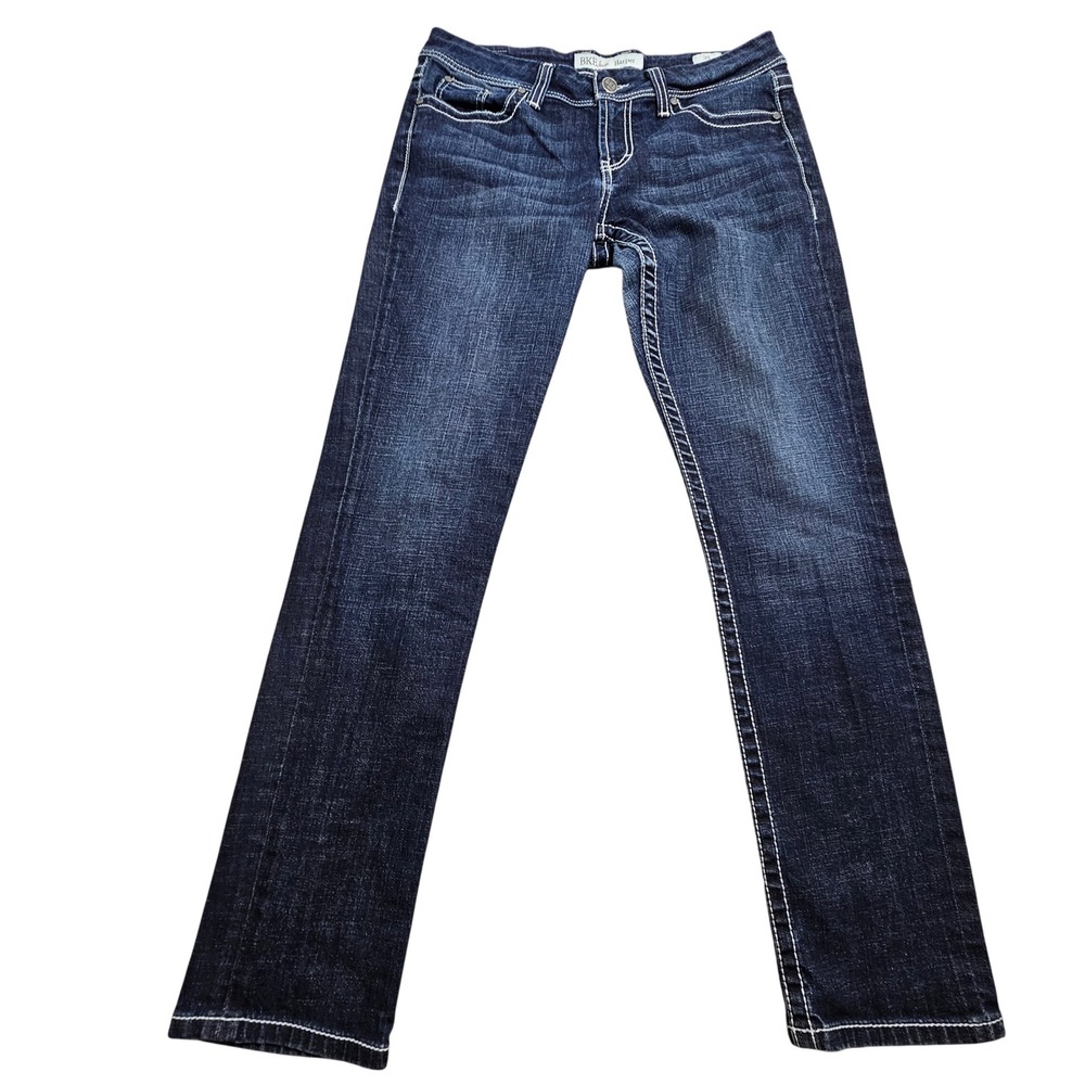 BKE Harper Ankle Skinny Jeans 31 Dark Wash Contrast Thick Stitch BKC1220